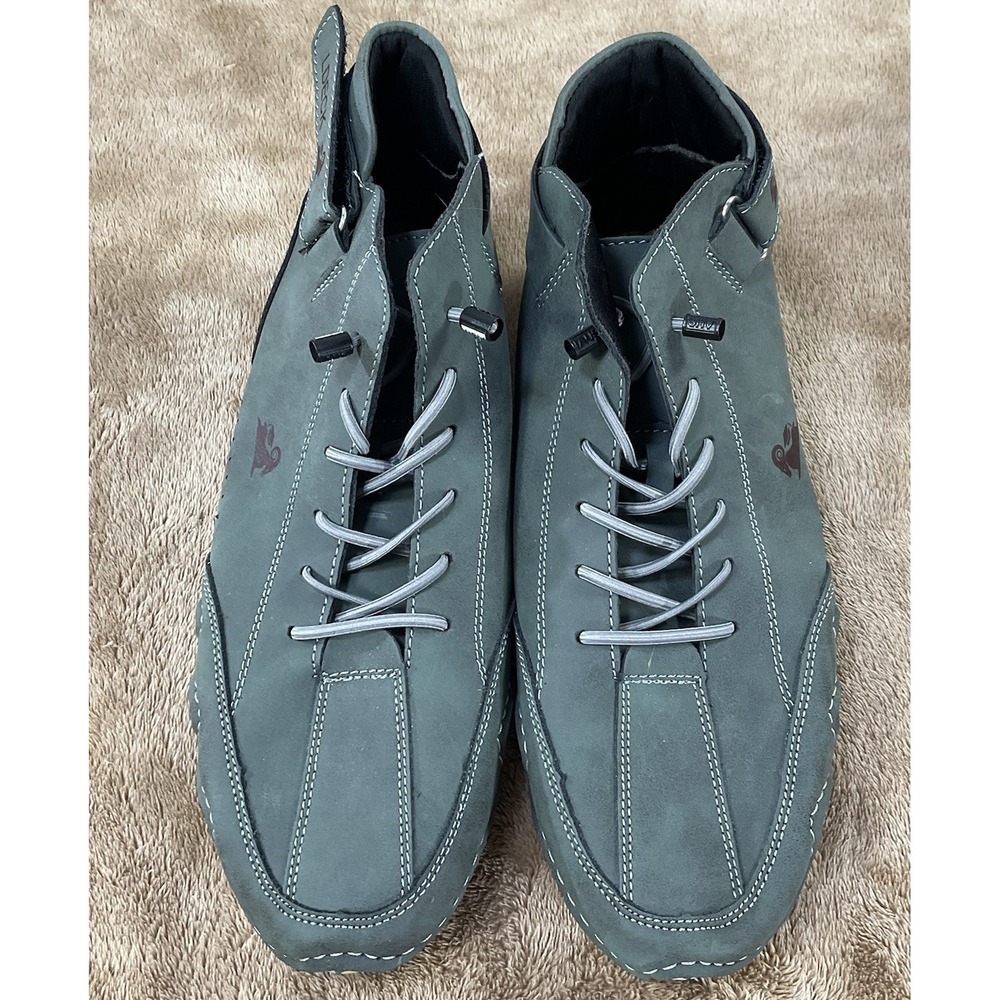 LDECK Mens 43 Mid Top Driving Shoes Slate Green Nubuck Style Sneakers Casual